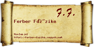 Ferber Füzike névjegykártya